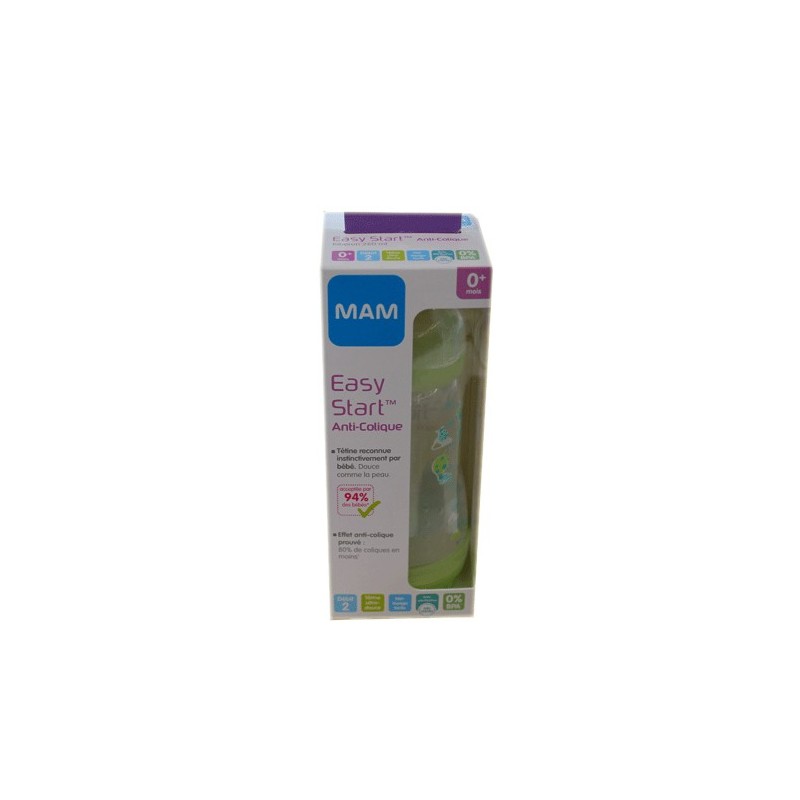 BIBERON ANTI COLIQUE AFRICA VERT 260ML MAM