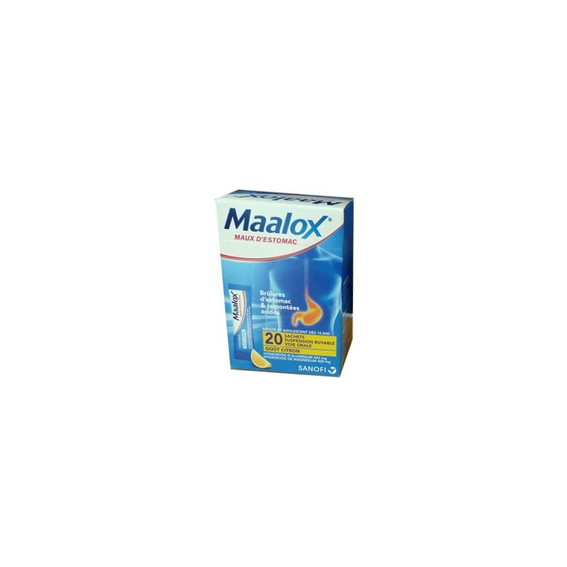 MAALOX MAUX D'ESTOMAC SACHETS DOSES CITRON SANOFI