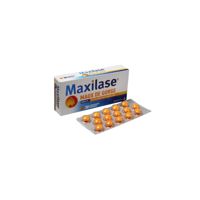 MAXILASE MAUX DE GORGE 30 COMPRIMES SANOFI