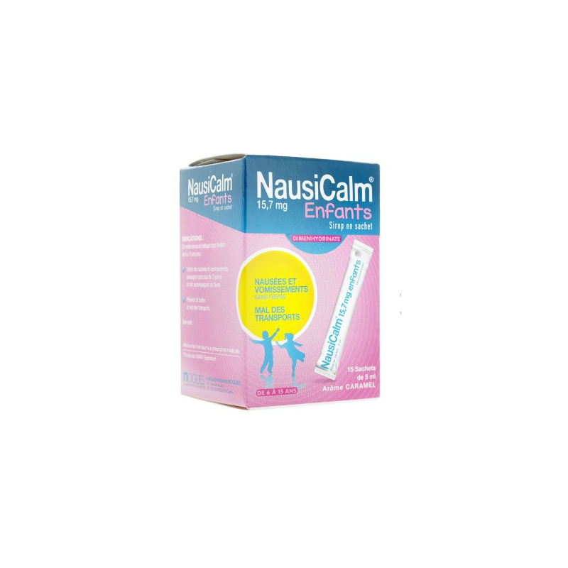 NAUSICALM 15.7mg ENFANT CARAMEL SIROP EN SACHET 15X5ML NAUSICALM 15.7mg ENFANT CARAMEL SIROP EN SACHET 15X5ML