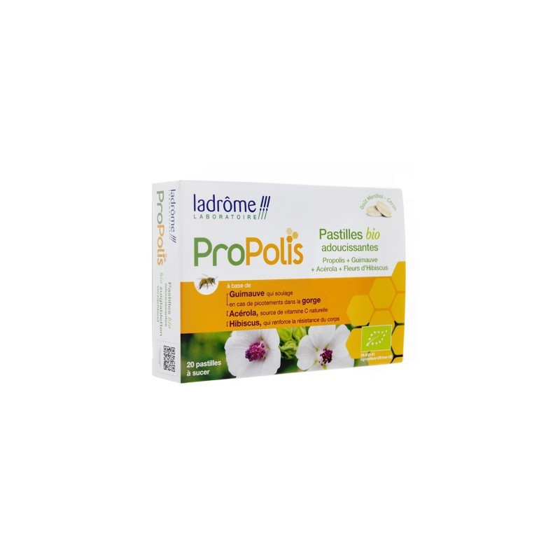 PASTILLES A LA PROPOLIS BIO ADOUCISSANTES X20 LADROME 