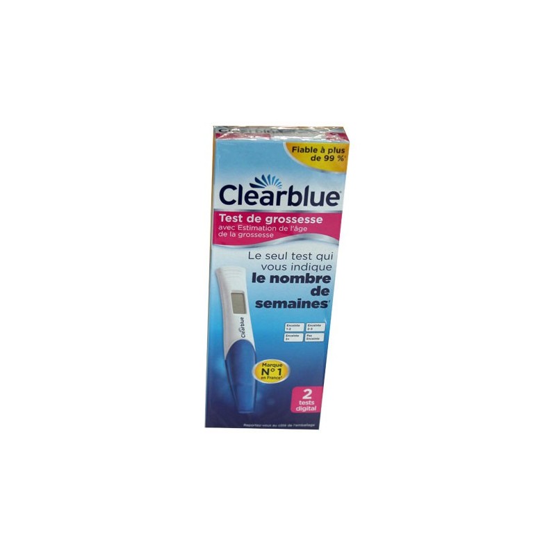 TEST DE GROSSESSE ESTIMATION de l'AGE de la GROSSESSE LOT DE 2 CLEARBLUE