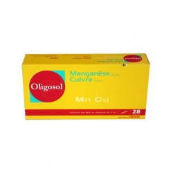 OLIGOSOL MANGANESE CUIVRE Mn Cu 28 AMPOULES LABORATOIRE LABCATAL