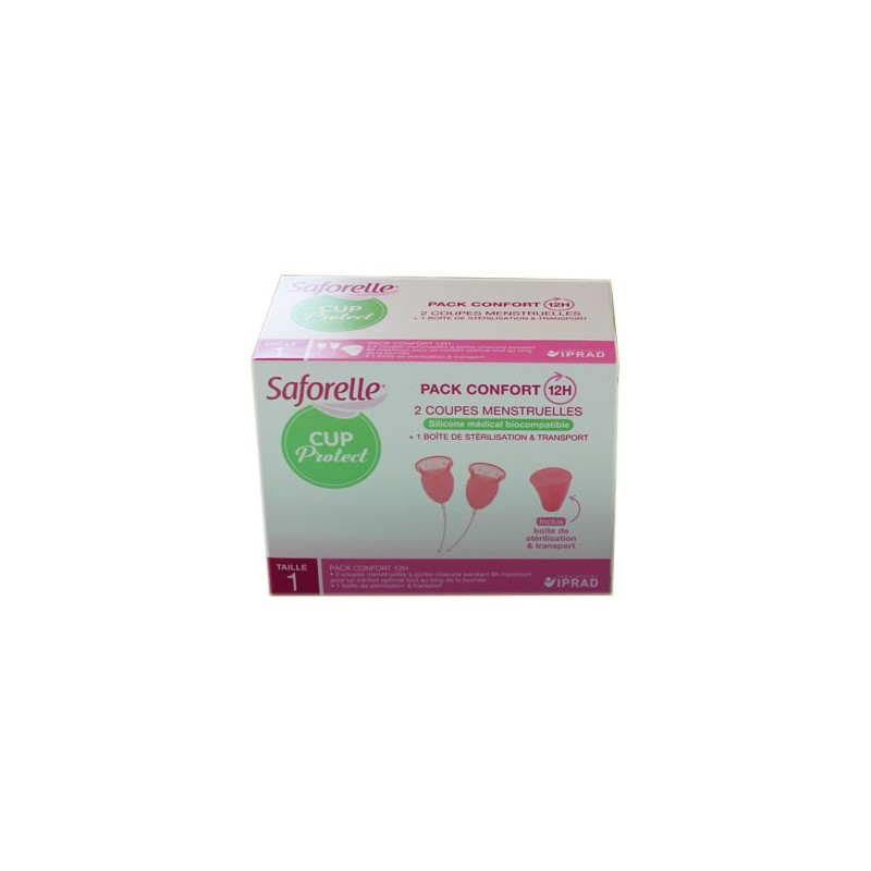 CUP PROTECT 2 COUPES MENSTRUELLES TAILLE 1 SAFORELLE