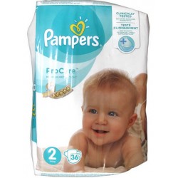 PRO CARE PREMIUM PROTECTION Taille 2 (3-6 KG) 36 COUCHES PAMPERS