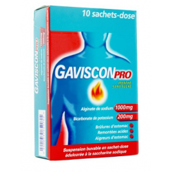 GAVISCONPRO MENTHE SANS SUCRE 10 SACHETS DOSE GAVISCON