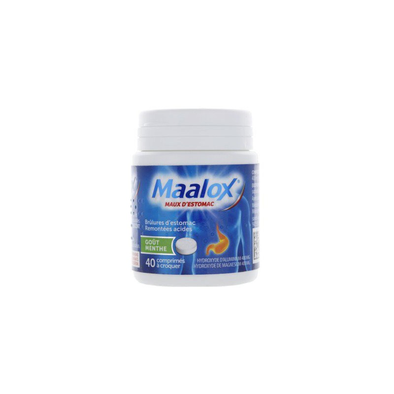 MAALOX MAUX D'ESTOMAC MENTHE 40 COMPRIMES A CROQUER SANOFI