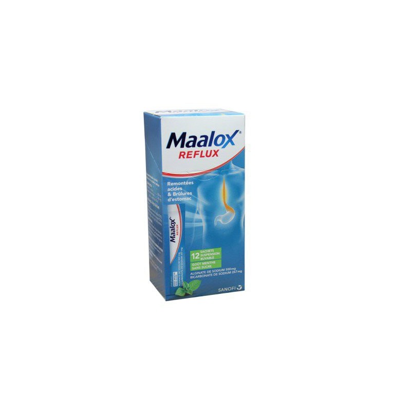 MAALOX REFLUX 12 SACHETS DOSES SANS SUCRE MENTHE SANOFI