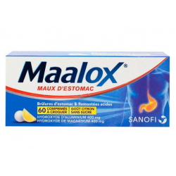 MAALOX MAUX D'ESTOMAC CITRON 60 COMPRIMES A CROQUER SANOFI