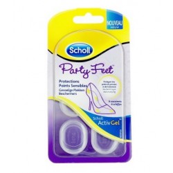 PARTY FEET ACTIVGEL 6 COUSSINETS TALONS POINTS SENSIBLES SCHOLL