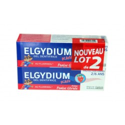 DENTIFRICE FRAISE GIVREE PROTECTION CARIES KID'S LOT DE 2 X 50ML ELGYDIUM