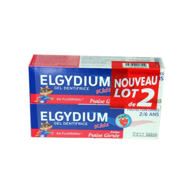 DENTIFRICE FRAISE GIVREE PROTECTION CARIES KID'S LOT DE 2 X 50ML ELGYDIUM DENTIFRICE FRAISE GIVREE PROTECTION CARIES KID'S LOT DE 2 X 50ML ELGYDIUM