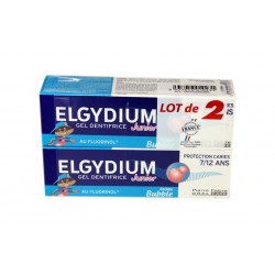 GEL DENTIFRICE BUBBLE PROTECTION CARIES JUNIOR LOT DE 2 X 50ML ELGYDIUM