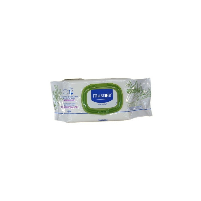 LINGETTES NETTOYANTES HUILE D'OLIVE x50 MUSTELA