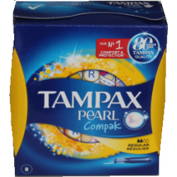 TAMPONS PEARL COMPAK REGULIER X 8 TAMPAX