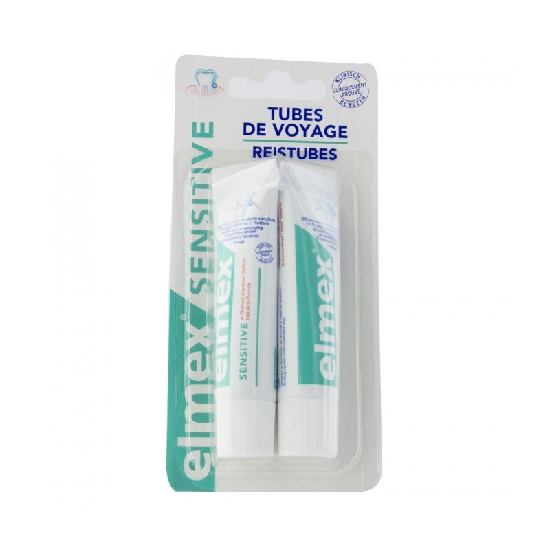 DENTIFRICE SENSITIVE FORMAT VOYAGE 2 TUBES DE 12ML ELMEX