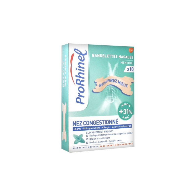 PRORHINEL BANDELETTES NASALES MENTHOL X10