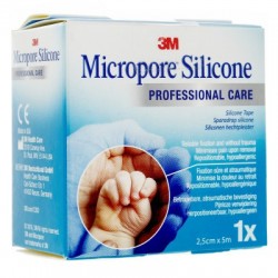 MICROPORE SILICONE 2.5CM X 5M 3M