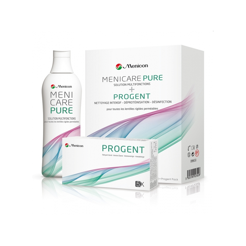 SOLUTION MULTIFONCTIONS MENICARE PURE 250ML + PROGENT PACK