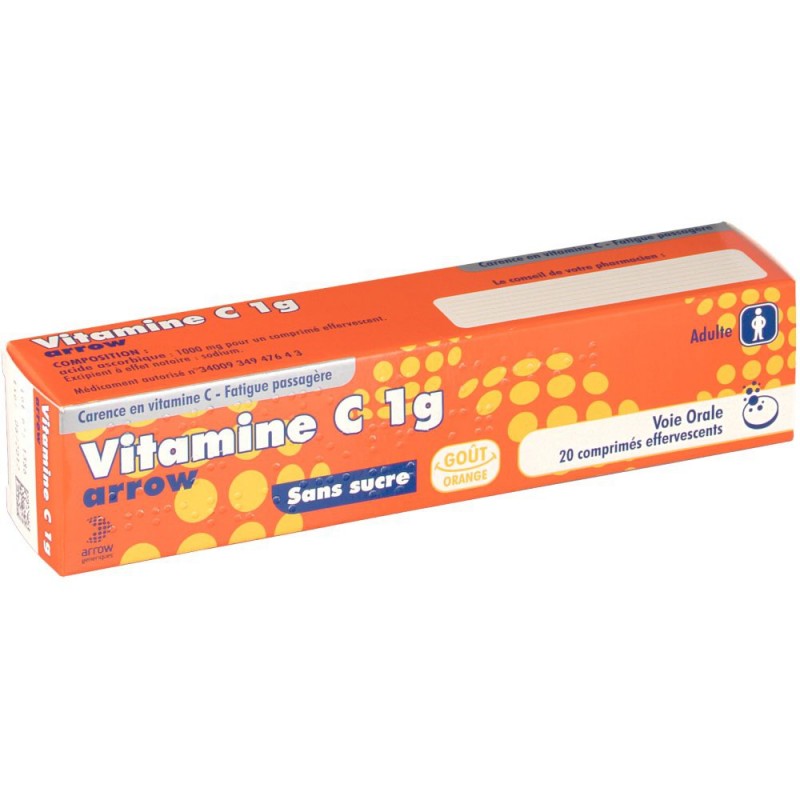 VITAMINE C ARROW 1G 20 COMPRIMES EFFERVESCENTS 