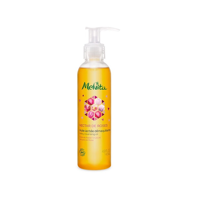 NECTAR DE ROSES BIO HUILE LACTÉE DÉMAQUILLANTE 145ML MELVITA