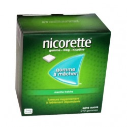 NICORETTE GOMMES SANS SUCRE MENTHE FRAICHE 2MG x210 JOHNSON & JOHNSON