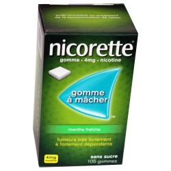 NICORETTE GOMMES MENTHE FRAICHE 4MG x105 JOHNSON & JOHNSON