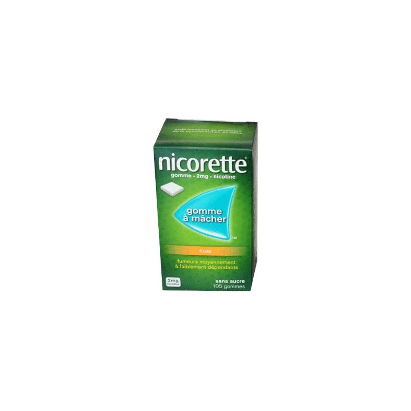 NICORETTE GOMMES SANS SUCRE FRUITS 2MG x105 JOHNSON & JOHNSON NICORETTE GOMMES SANS SUCRE FRUITS 2MG x105 JOHNSON & JOHNSON