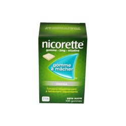 NICORETTE GOMMES SANS SUCRE 2MG x105 JOHNSON & JOHNSON