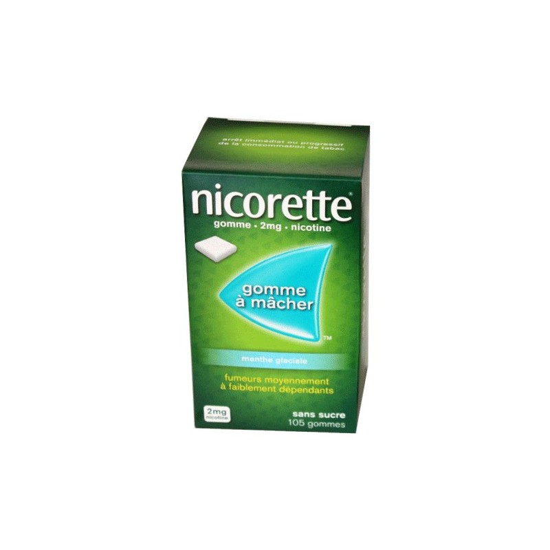 NICORETTE GOMMES SANS SUCRE MENTHE GLACIALE 2MG x105 JOHNSON & JOHNSON