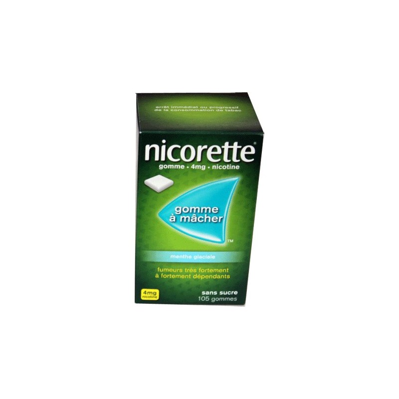 NICORETTE GOMMES SANS SUCRE MENTHE GLACIALE 4MG x105 JOHNSON & JOHNSON