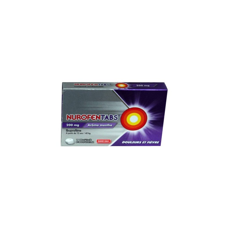 NUROFENTABS 200MG MENTHE 12 COMPRIMES ORODISPERSIBLES 