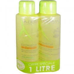 EXOMEGA CONTROL HUILE LAVANTE EMOLLIENTE ANTI-GRATTAGE LOT DE 2 X 500ML A-DERMA 