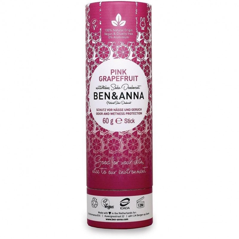 DEODORANT PINK GRAPEFRUIT PAPERTUBE 60G BEN & ANNA