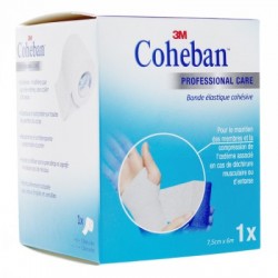 COHEBAN BANDE ELASTIQUE COHÉSIVE BLEU 7.5cm X 6m 3M