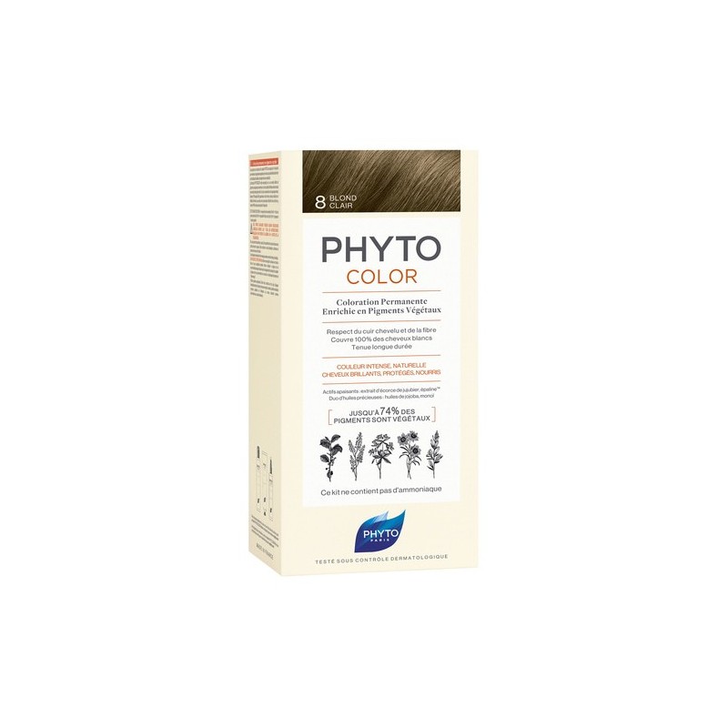 PHYTOCOLOR COLORATION PERMANENTE BLOND CLAIR 8 PHYTO PHYTOCOLOR COLORATION PERMANENTE BLOND CLAIR 8 PHYTO