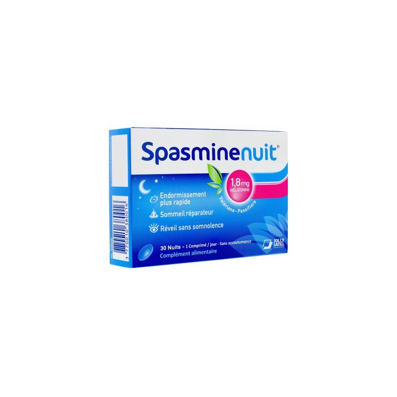 SPASMINE NUIT 1.8 MG MELATONINE 30 COMPRIMES JOLLY JATEL