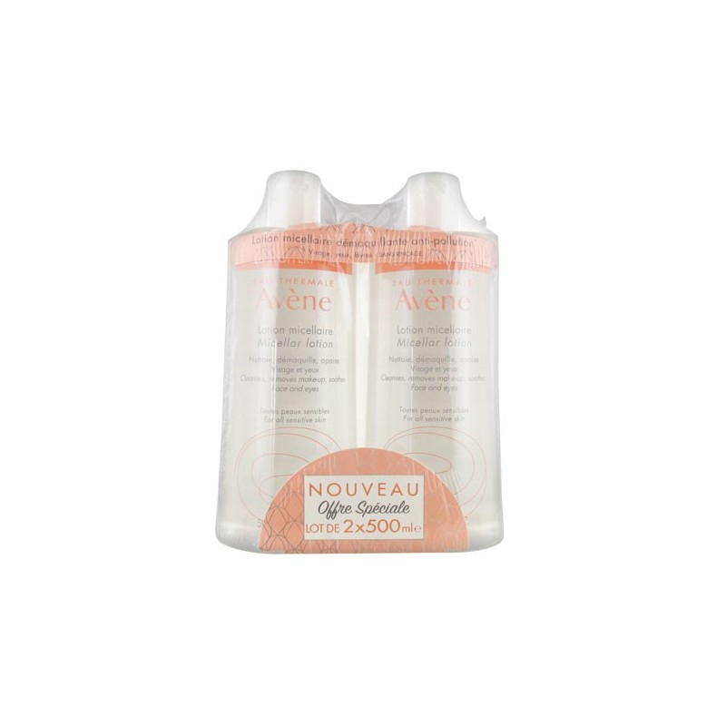 LOTION MICELLAIRE DEMAQUILLANTE ANTI POLLUTION 2 X 500ML AVENE 