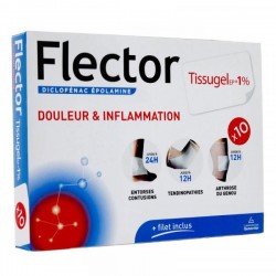 FLECTOR TISSUGEL EP 1% 10 EMPLATRES GENEVRIER 