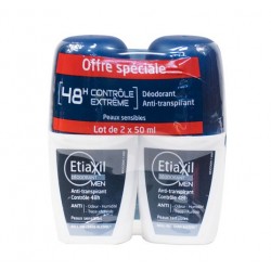 DEODORANT ANTI TRANSPIRANT CONTROLE 48H LOT DE 2 roll on de 50ML ETIAXIL MEN