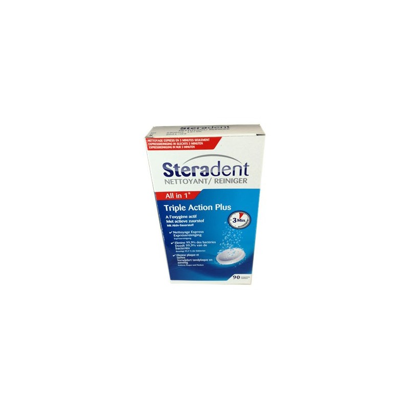 COMPRIMES TRIPLE ACTION PLUS 90 comprimes STERADENT COMPRIMES TRIPLE ACTION PLUS 90 comprimes STERADENT