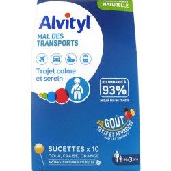 ALVITYL MAL DES TRANSPORTS 10 SUCETTES URGO