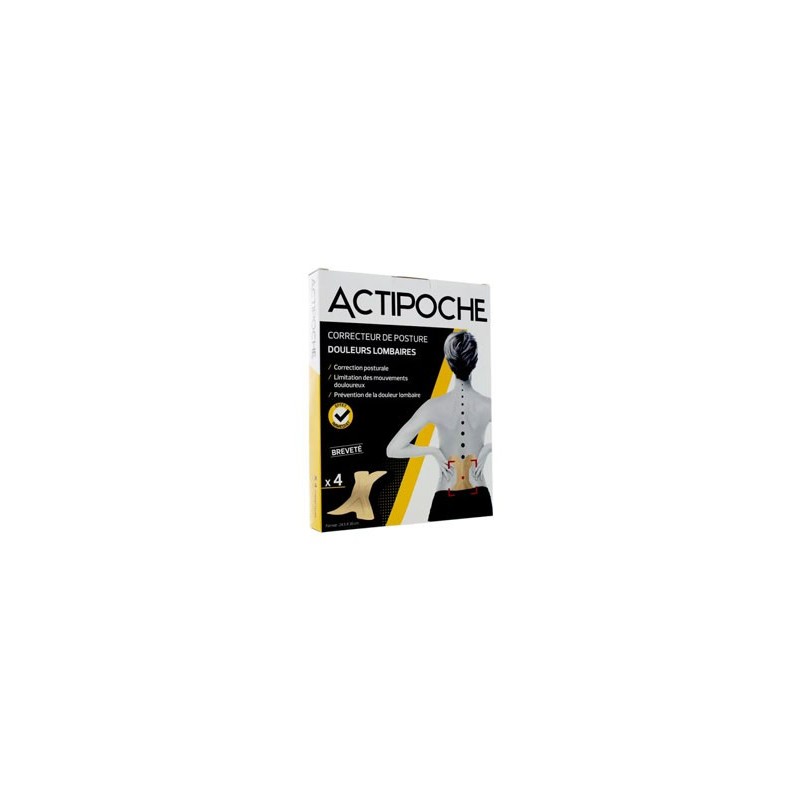 ACTIPOCHE CORRECTEUR DE POSTURE DOULEURS LOMBAIRES 4 PATCHS COOPER