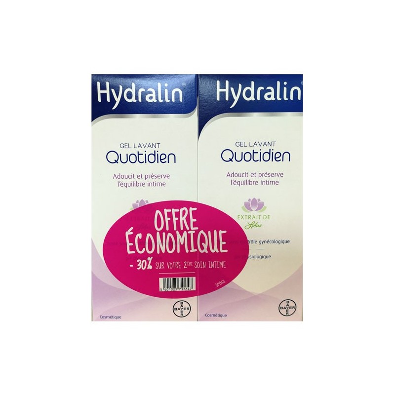 Hydralin Quotidien Gel intime Lot 2x400 ml au meilleur prix