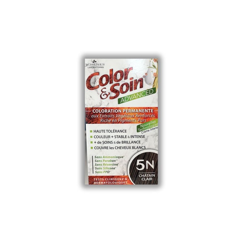 COLOR & SOIN ADVANCED 5N CHATAIN CLAIR 130ML LES 3 CHENES 