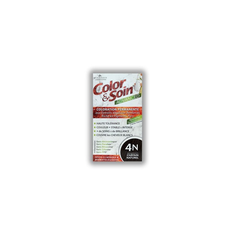 COLOR & SOIN ADVANCED 4N CHATAIN NATUREL 130ML LES 3 CHENES 