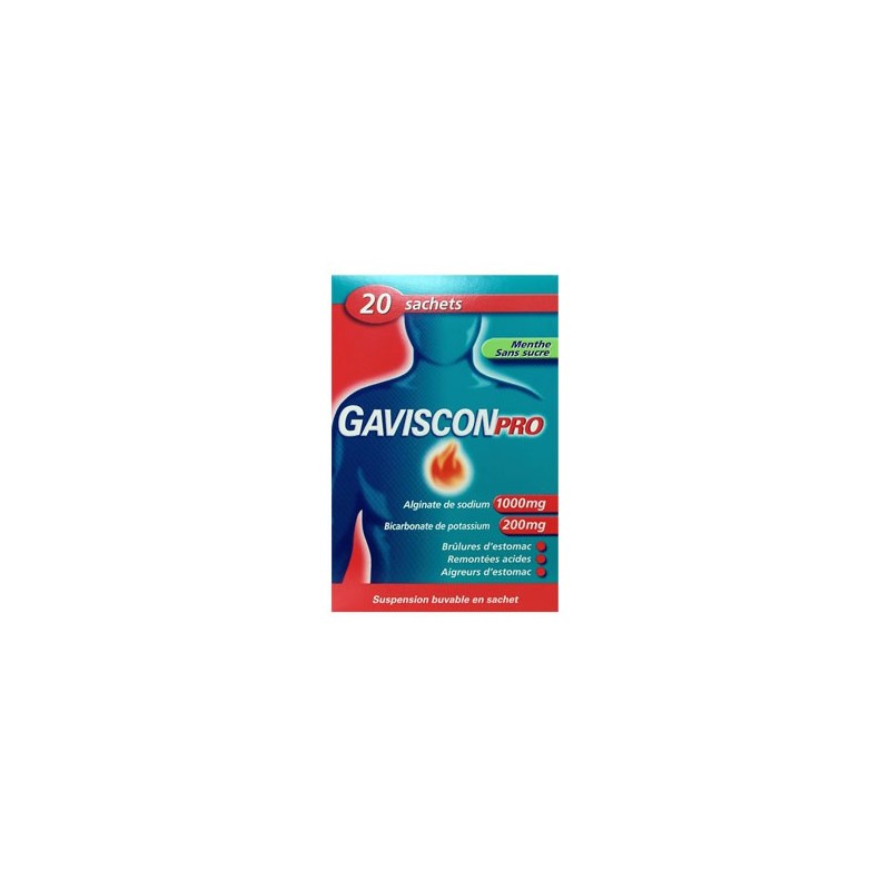 GAVISCONPRO MENTHE SANS SUCRE 20 SACHETS DOSE GAVISCON