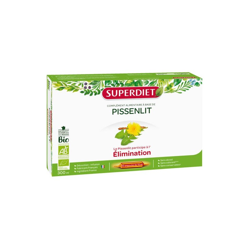 PISSENLIT ÉLIMINATION BIO 20 AMPOULES SUPER DIET