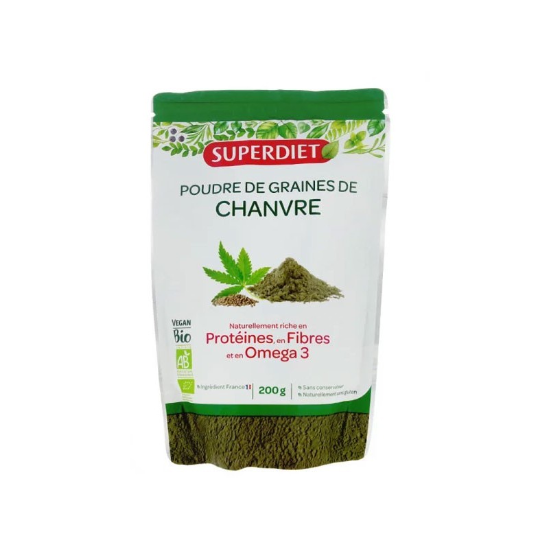 CHANVRE BIO POUDRE DE GRAINES 2000G SUPER DIET CHANVRE BIO POUDRE DE GRAINES 2000G SUPER DIET