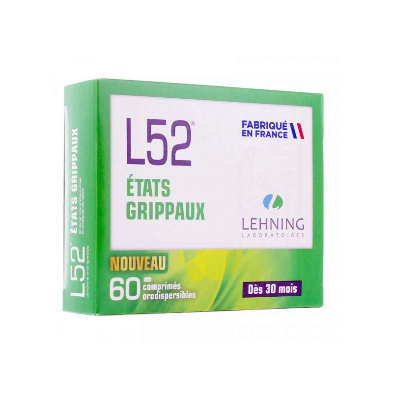 L52 ETATS GRIPPAUX HOMEOPATHIE 60 COMPRIMES LEHNING L52 ETATS GRIPPAUX HOMEOPATHIE 60 COMPRIMES LEHNING